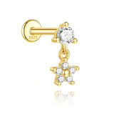Irina – Gold earrings with a structured design.