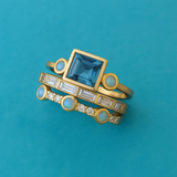 Herta - Vintage ring set with blue crystals