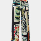 Maple High-Waisted Straight Leg Pants with Floral Print