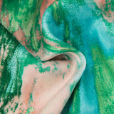Inna High-Waisted Straight Leg Pants with Marble Print