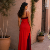 Simone | Long halter dress with slit