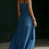 Thandi | Lalie | Abito lungo in denim con bottoni