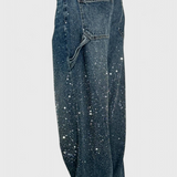 Dariya Cargo Balloon Jeans with Shine and Beaded Applications