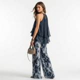 Ludovina - Blouse and pants set with exposed shoulders