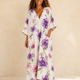 Inés White Floral Kaftan