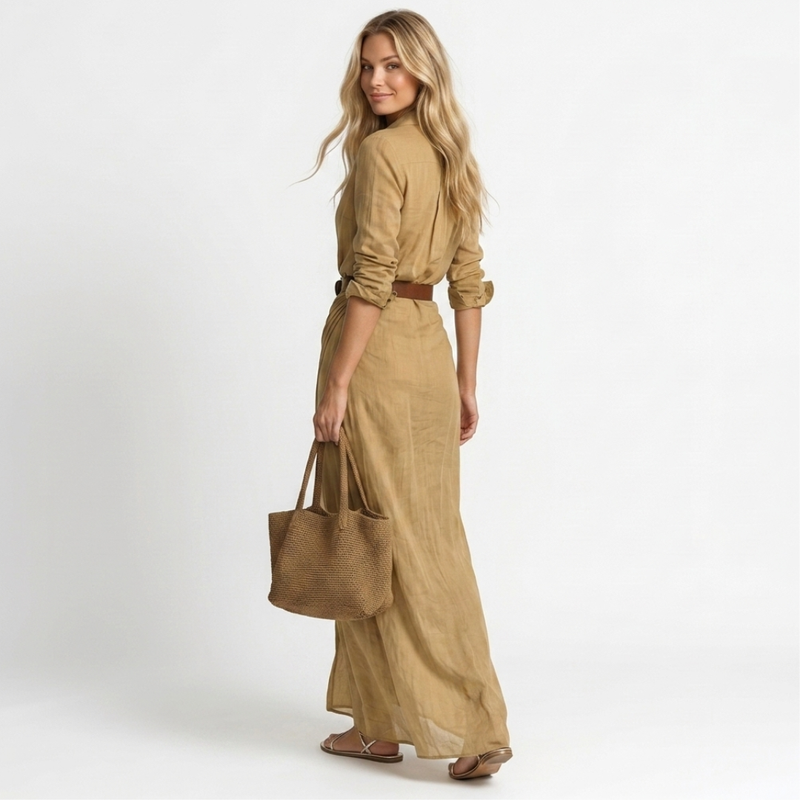 Cristina - Long dress with a low neckline