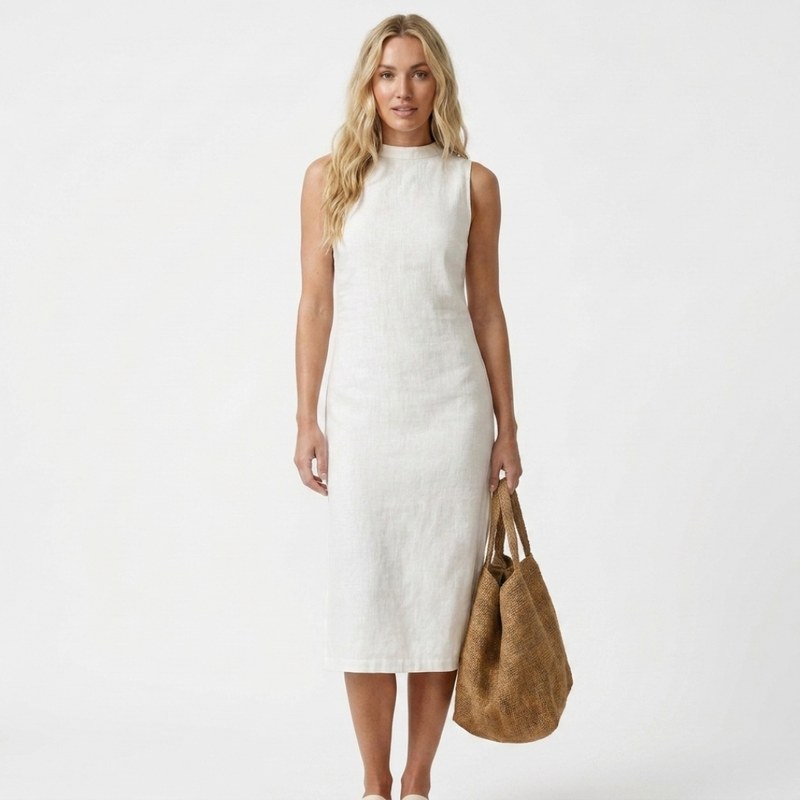 Lídia - Midi Dress in Ribbed Fabric