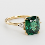 Elegant square ring with emerald