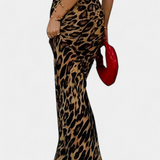 Elena Leopard Print Maxi Slim Skirt