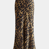 Elena Leopard Print Maxi Slim Skirt