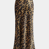 Elena Leopard Print Maxi Slim Skirt