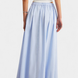 Yora A-Line Cotton Skirt with Elastic Waist and Pockets