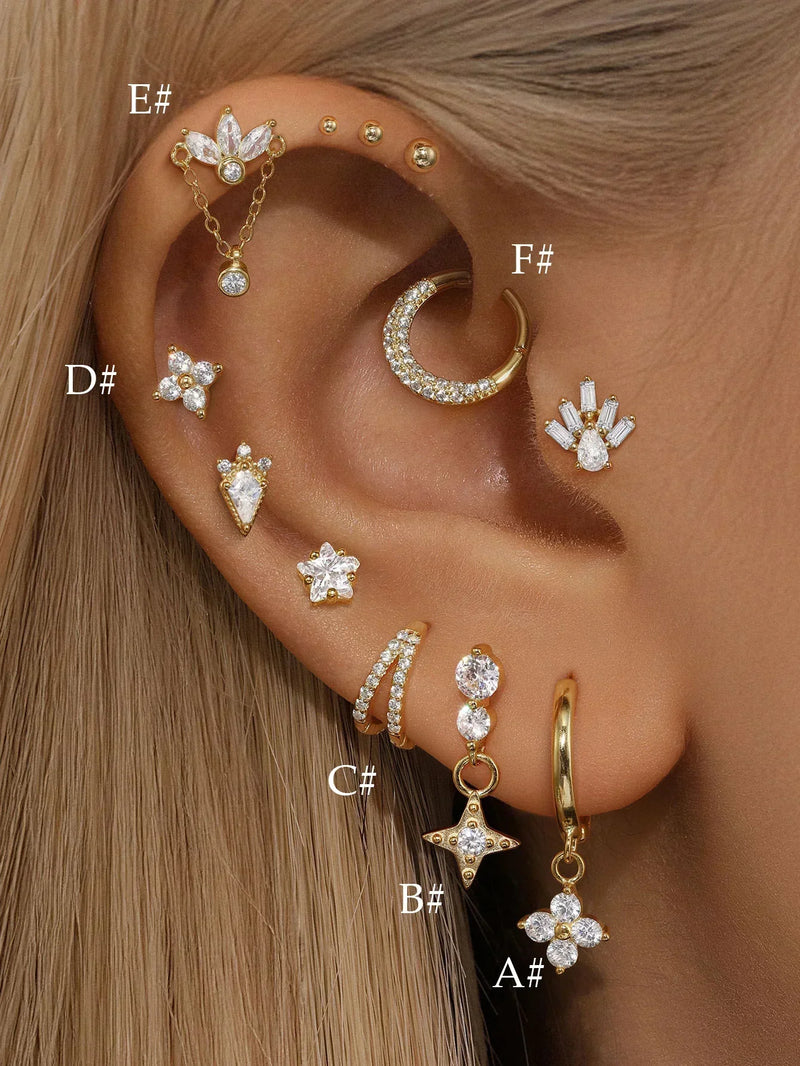 Helena – Gold earrings with a natural design.
