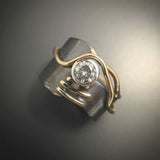 Laura – Vintage ring in dark silver adorned with cubic zirconia