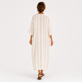 Aisha White Striped Kaftan