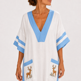 White Striped Alba Caftan