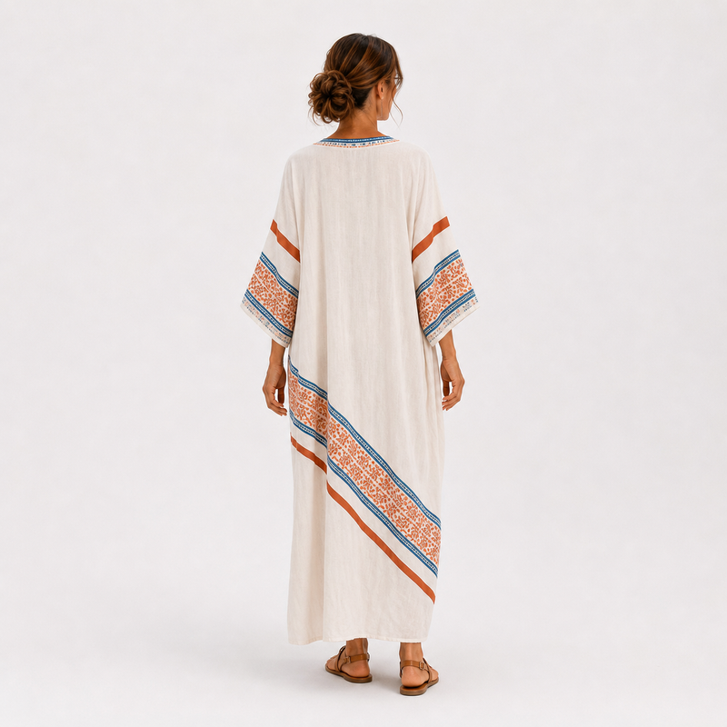 Amira White Ethnic Caftan