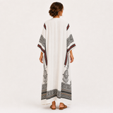 Clara White Ethnic Caftan
