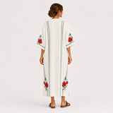 Elena White Roses Caftan