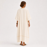 Beige Striped Kaftan