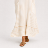 Beige Striped Kaftan