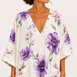 Inés White Floral Kaftan