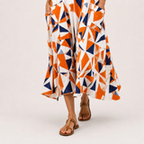 Layla Caftan Orange Geometric