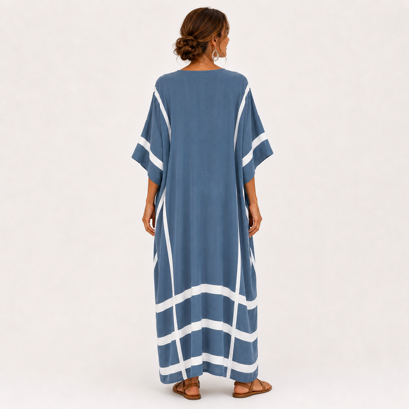 Leila Blue Striped Kaftan