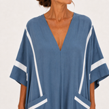 Leila Blue Striped Kaftan