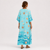 Lucía Turquoise Marine Caftan