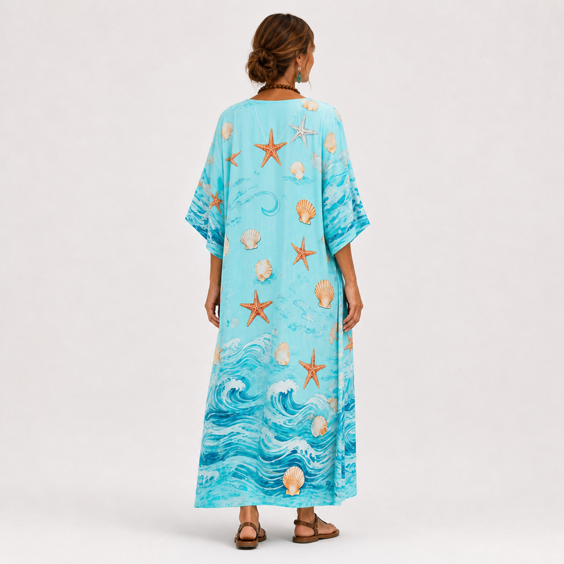 Lucía Turquoise Marine Caftan