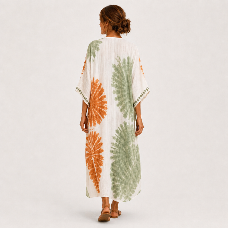 Mariam Tie-Dye Green Kaftan