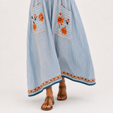 Embroidered Blue Marina Caftan