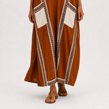 Nadia Ethnic Terracotta Caftan