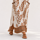 Nora Cream Botanical Caftan