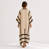 Beige Caftan with Black Stripes