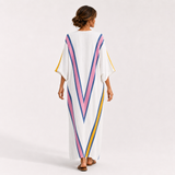Multicolor White Sara Caftan