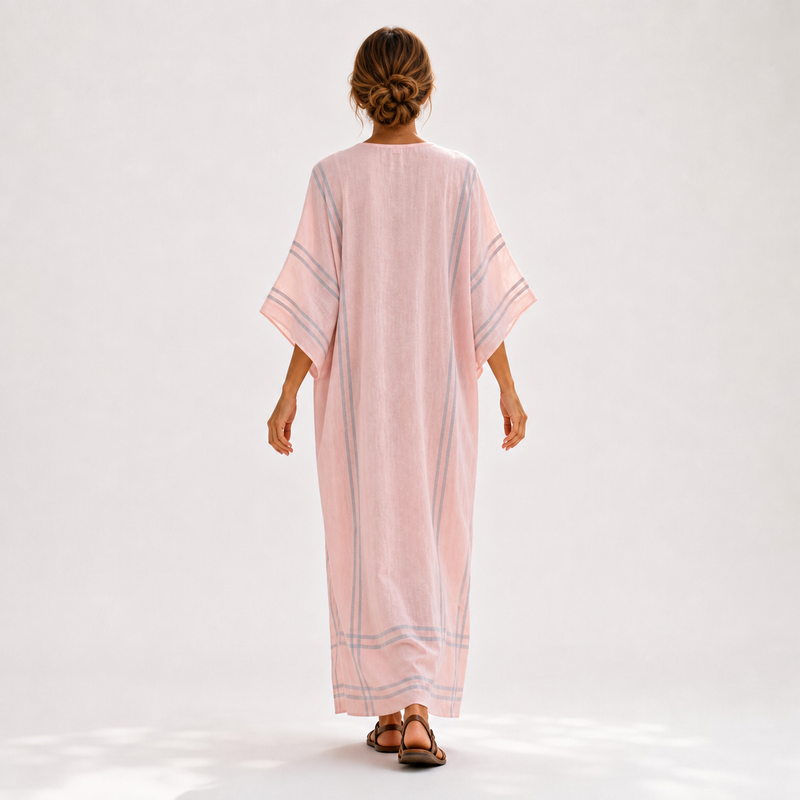 Soraya Striped Pink Kaftan