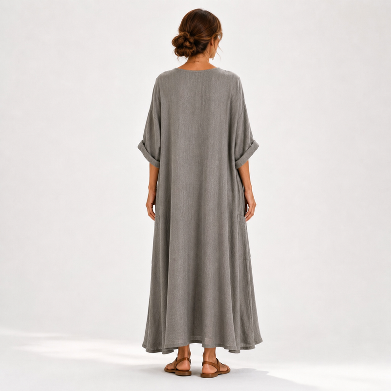 Valentina Gray Solid Caftan