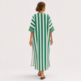 Zoe Green Striped Caftan