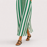 Zoe Green Striped Caftan
