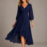 Mia™ | Elegant Long Dress with V-Neck