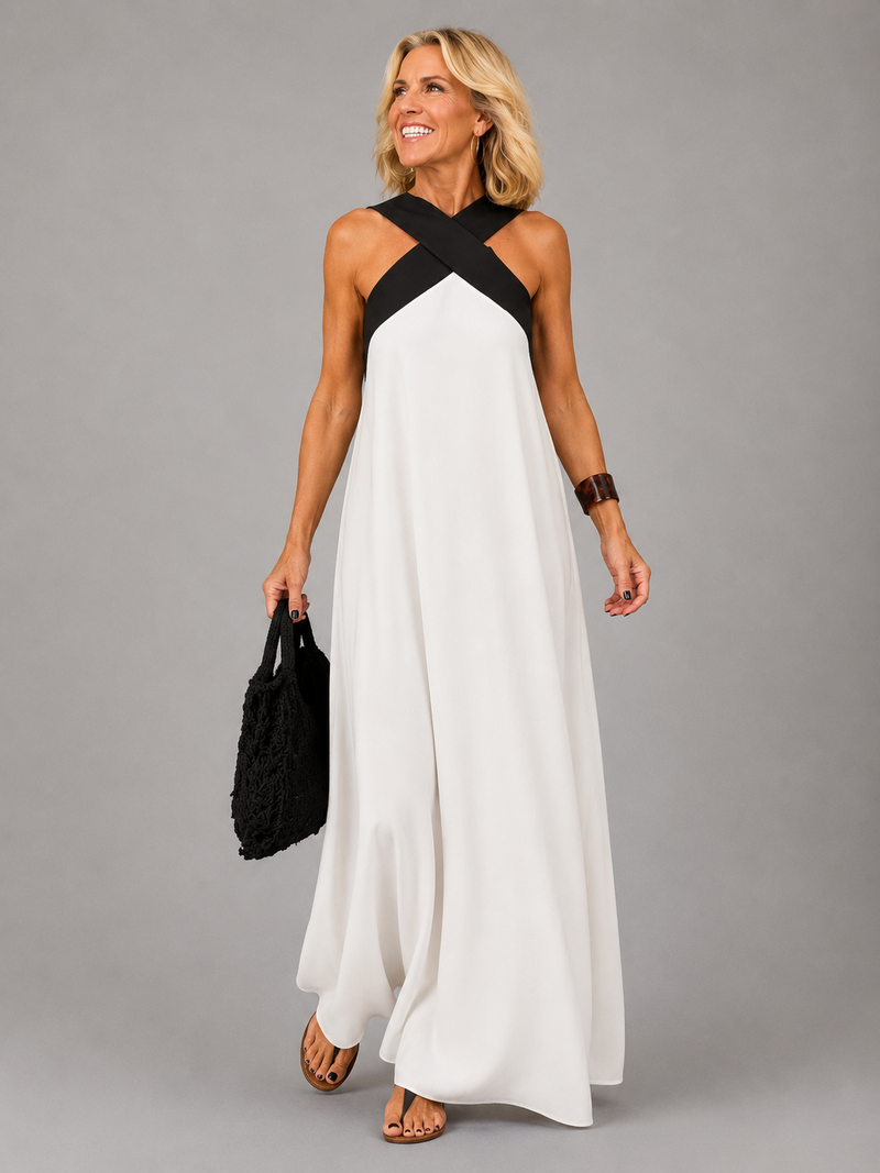 Velora™ | Maxi Dress of Cross Elegance