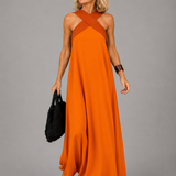 Velora™ | Maxi Dress of Cross Elegance