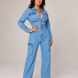 Eva™ | Elegant denim jumpsuit