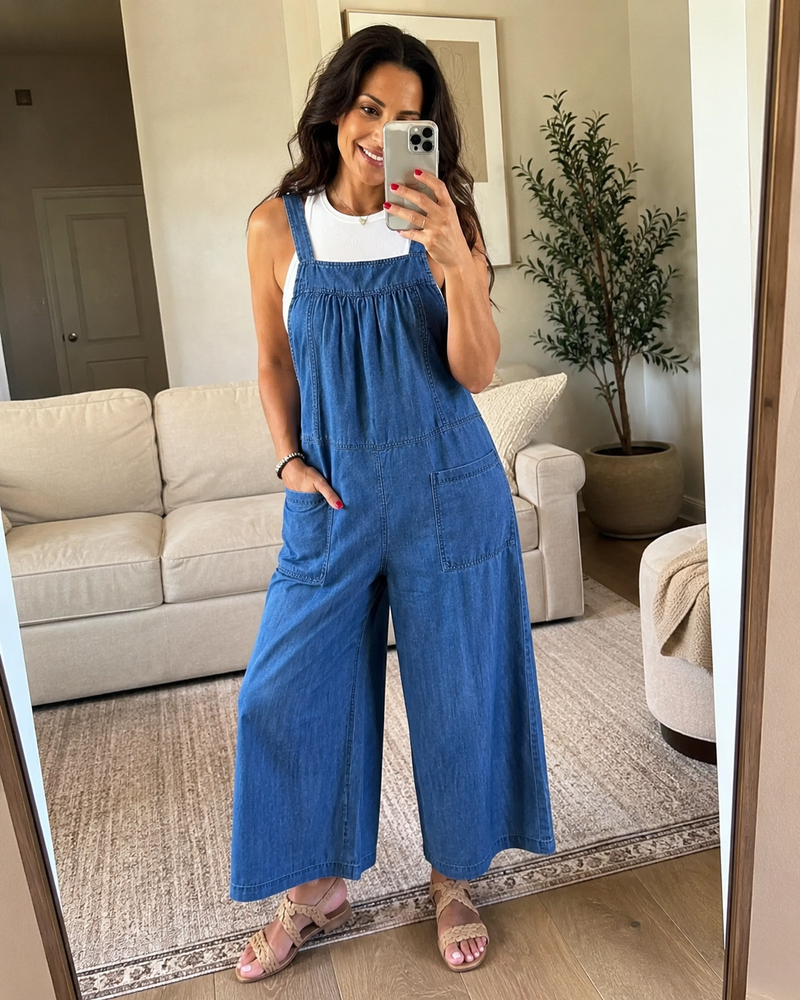 Solmira™ | Loose Denim Jumpsuit with Straps