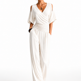 Alicia | Elegant set with crossover top and wide leg