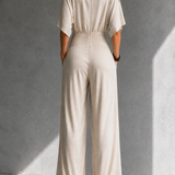 Alicia | Elegant set with crossover top and wide leg