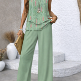 Maravillas™ | Mint Green Layered Top and Pants Set