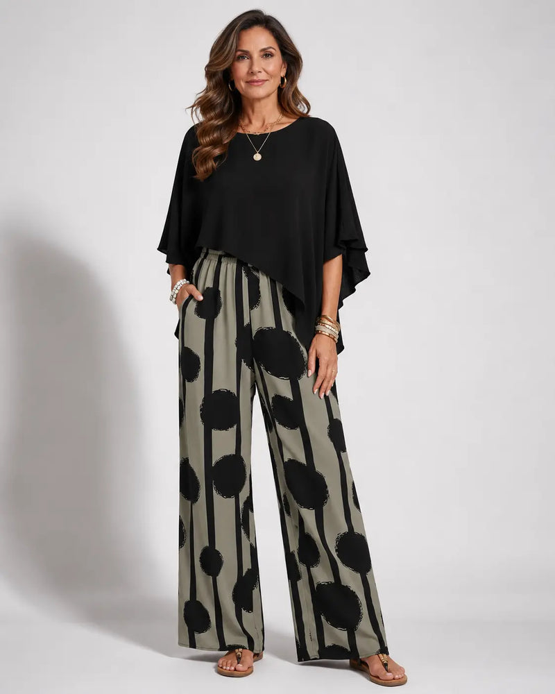 Valeriana™ | Asymmetrical Top and Boho Pants Set